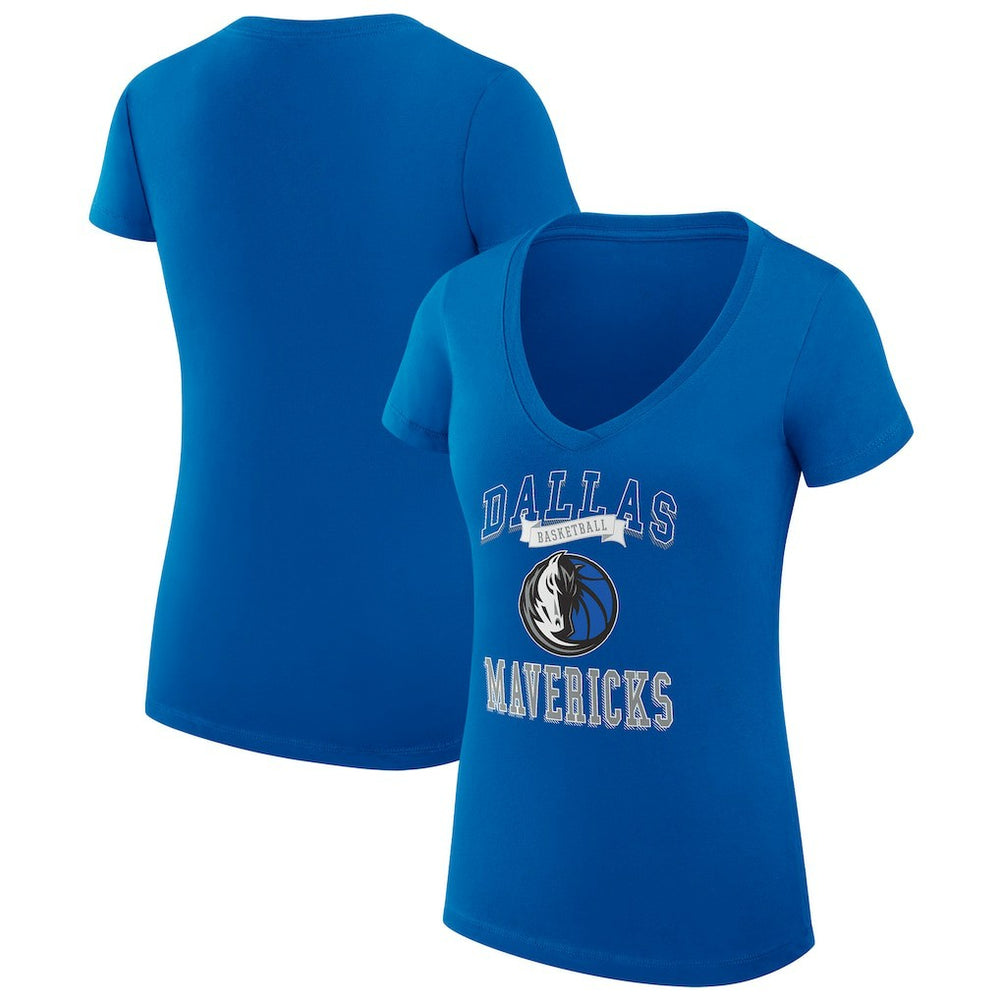 Dallas Mavericks G-III 4Her by Carl Banks Women's Super-Slim Fit Lightweight Team Logo V-Neck T-Shirt sale