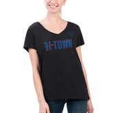 G-III 4Her by Carl Banks Women's Super-Slim Fit Lightweight H-Town V-Neck T-Shirt - Houston Texans T-shirts