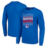 NHL New York Rangers Starter Four Team Name Logo Long Sleeve Graphic T-Shirt