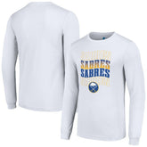 NHL Buffalo Sabres Starter Four Team Name Logo Long Sleeve Graphic T-Shirt