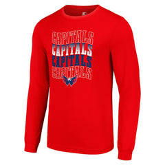 NHL Washington Capitals Starter Four Team Name Logo Long Sleeve Graphic T-Shirt