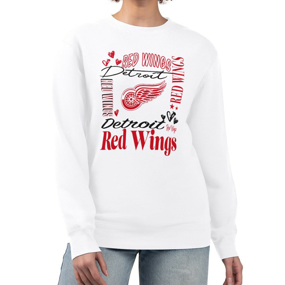 NHL Detroit Red Wings G-III 4Her by Carl Banks Women's Collage Graphic Fleece Long Sleeve Pullover Sweatshirt