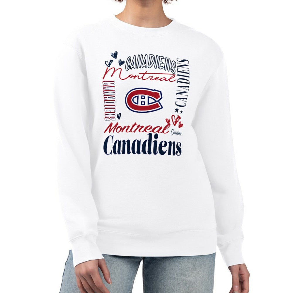 NHL Montreal Canadiens G-III 4Her by Carl Banks Women's Collage Graphic Fleece Long Sleeve Pullover Sweatshirt