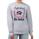 NHL Columbus Blue Jackets G-III 4Her by Carl Banks Women's Collage Graphic Fleece Long Sleeve Pullover Sweatshirt
