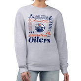 NHL Edmonton Oilers G-III 4Her by Carl Banks Women's Collage Graphic Fleece Long Sleeve Pullover Sweatshirt