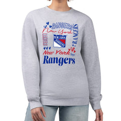 NHL New York Rangers G-III 4Her by Carl Banks Women's Collage Graphic Fleece Long Sleeve Pullover Sweatshirt