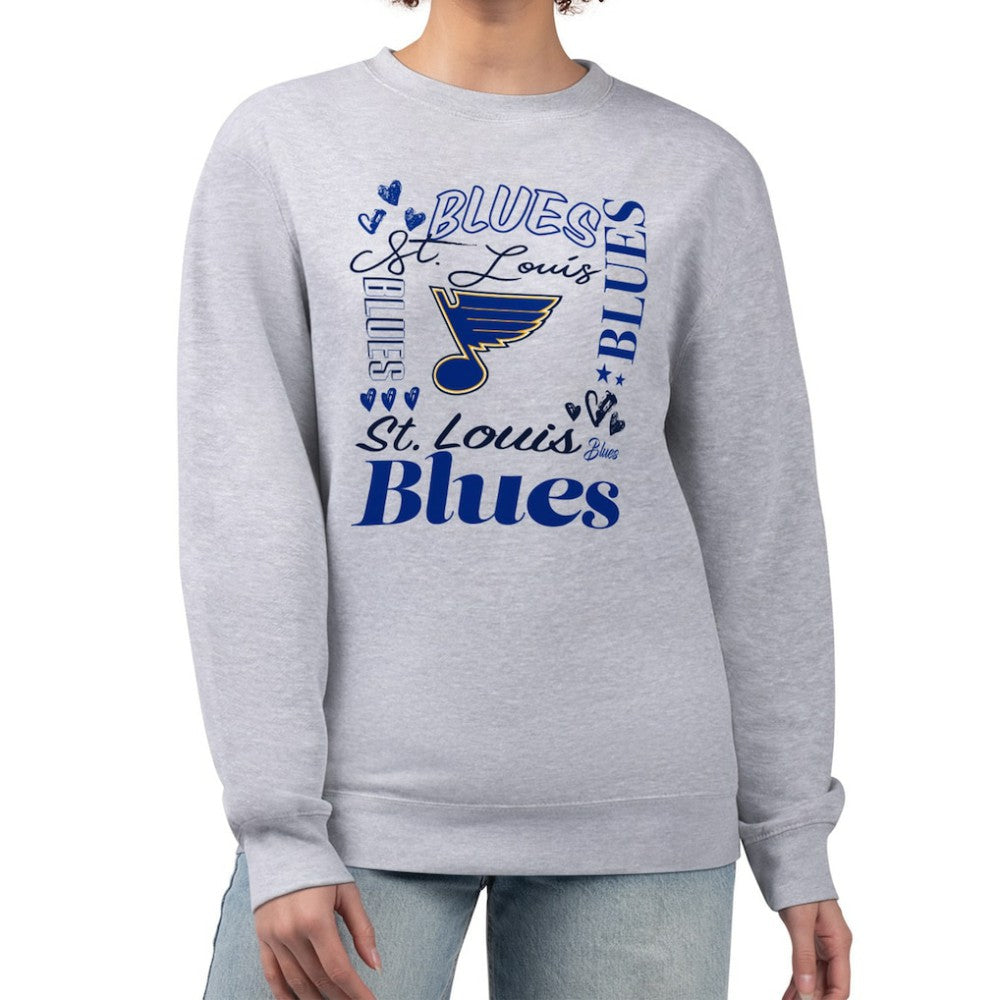 NHL St. Louis Blues G-III 4Her by Carl Banks Women's Collage Graphic Fleece Long Sleeve Pullover Sweatshirt