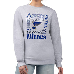 NHL St. Louis Blues G-III 4Her by Carl Banks Women's Collage Graphic Fleece Long Sleeve Pullover Sweatshirt