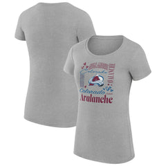 NHL Colorado Avalanche G-III 4Her by Carl Banks Women's Super-Slim Fit Lightweight Collage Team Graphic T-Shirt