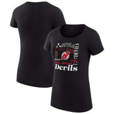 NHL New Jersey Devils G-III 4Her by Carl Banks Women's Super-Slim Fit Lightweight Collage Team Graphic T-Shirt