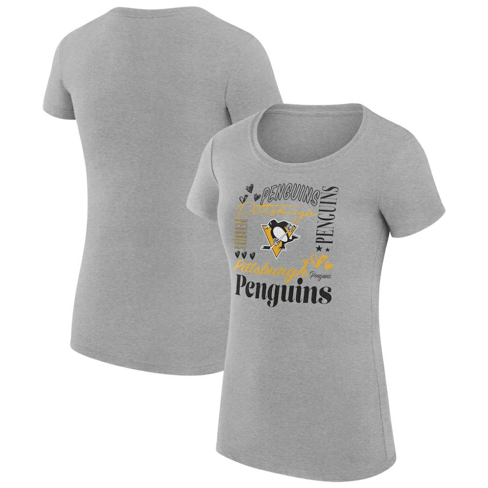 NHL Pittsburgh Penguins G-III 4Her by Carl Banks Women's Super-Slim Fit Lightweight Collage Team Graphic T-Shirt