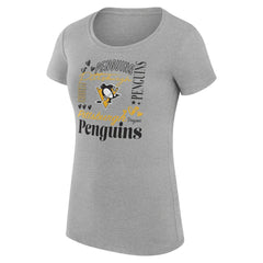 NHL Pittsburgh Penguins G-III 4Her by Carl Banks Women's Super-Slim Fit Lightweight Collage Team Graphic T-Shirt