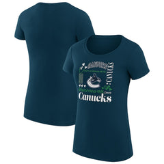 NHL Vancouver Canucks G-III 4Her by Carl Banks Women's Super-Slim Fit Lightweight Collage Team Graphic T-Shirt