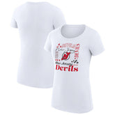 NHL New Jersey Devils G-III 4Her by Carl Banks Women's Super-Slim Fit Lightweight Collage Team Graphic T-Shirt