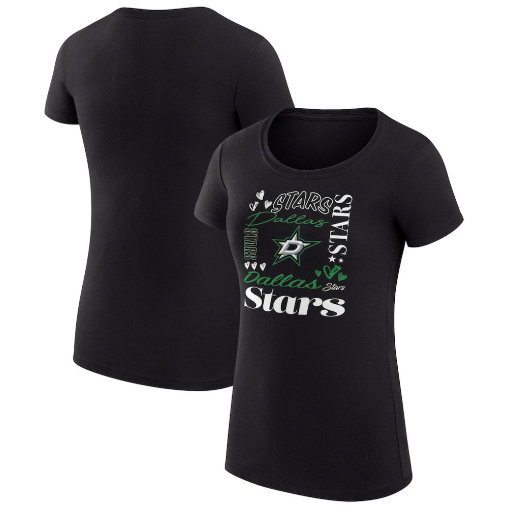 NHL Dallas Stars G-III 4Her by Carl Banks Women's Super-Slim Fit Lightweight Collage Team Graphic T-Shirt