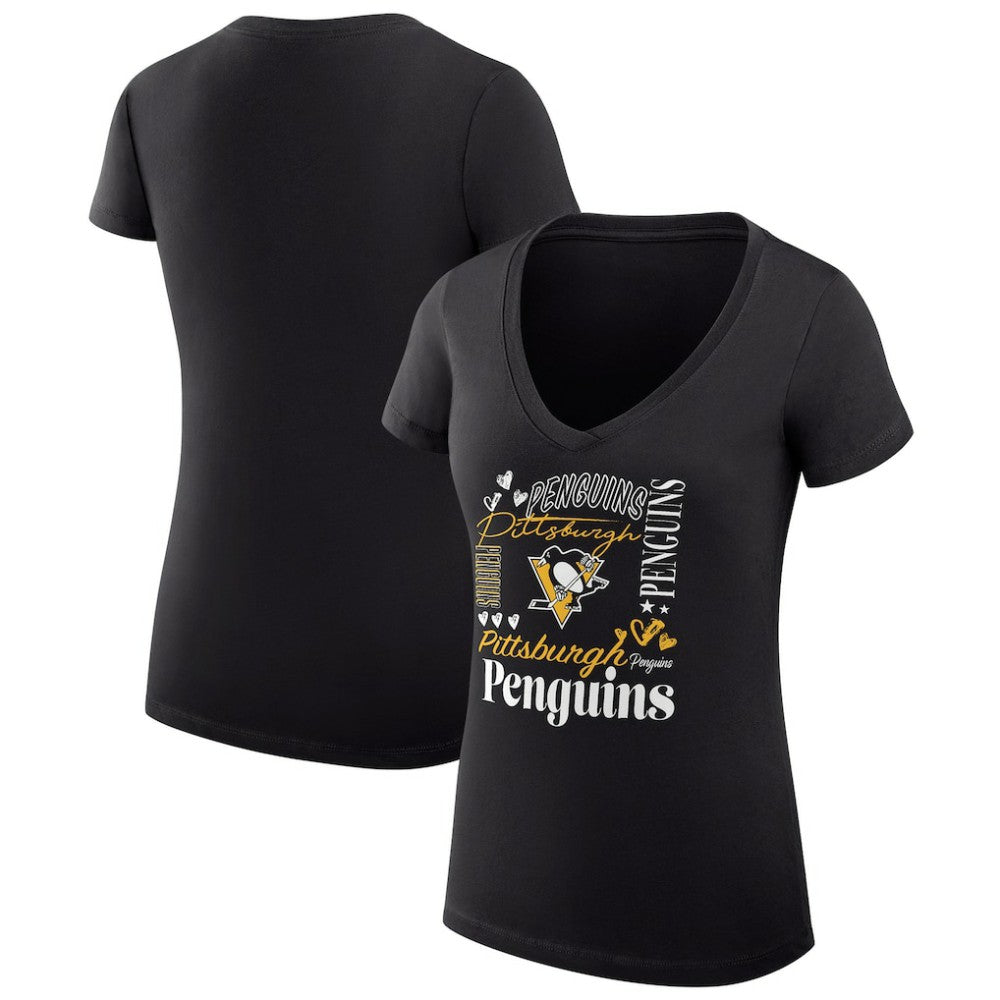 NHL Pittsburgh Penguins G-III 4Her by Carl Banks Women's Super-Slim Fit Lightweight Collage Team Graphic T-Shirt