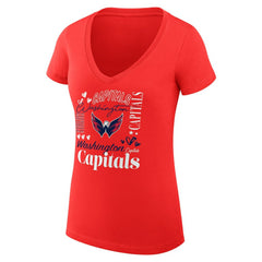 NHL Washington Capitals G-III 4Her by Carl Banks Women's Super-Slim Fit Lightweight Collage Team Graphic T-Shirt