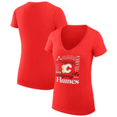 NHL Calgary Flames G-III 4Her by Carl Banks Women's Super-Slim Fit Lightweight Collage Team Graphic T-Shirt