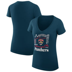 NHL Florida Panthers G-III 4Her by Carl Banks Women's Super-Slim Fit Lightweight Collage Team Graphic T-Shirt
