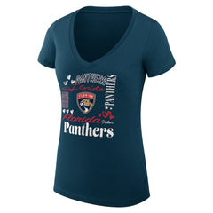NHL Florida Panthers G-III 4Her by Carl Banks Women's Super-Slim Fit Lightweight Collage Team Graphic T-Shirt
