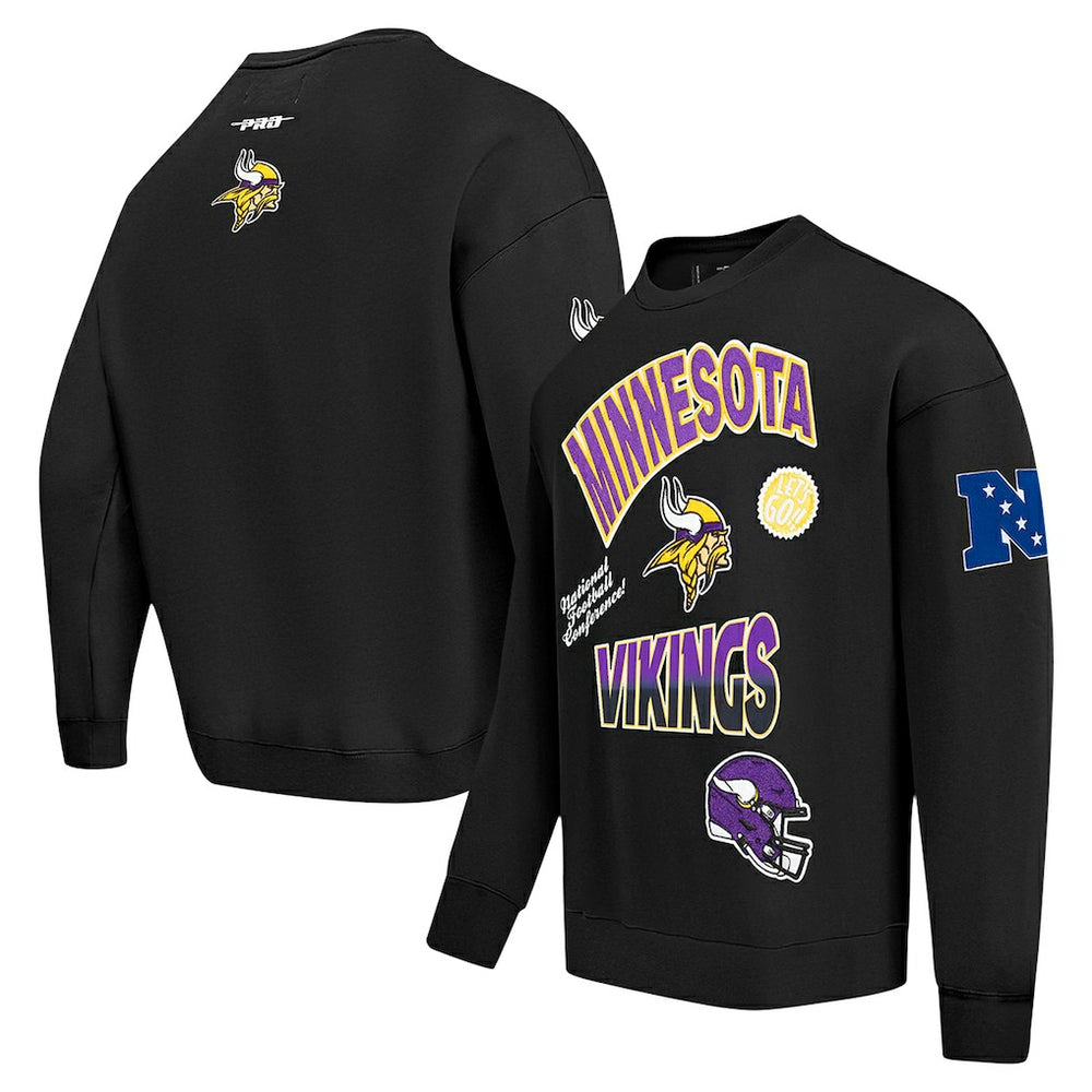 Pro Standard Turn It Up Drop Shoulder Pullover Sweatshirt - Minnesota Vikings Pullover
