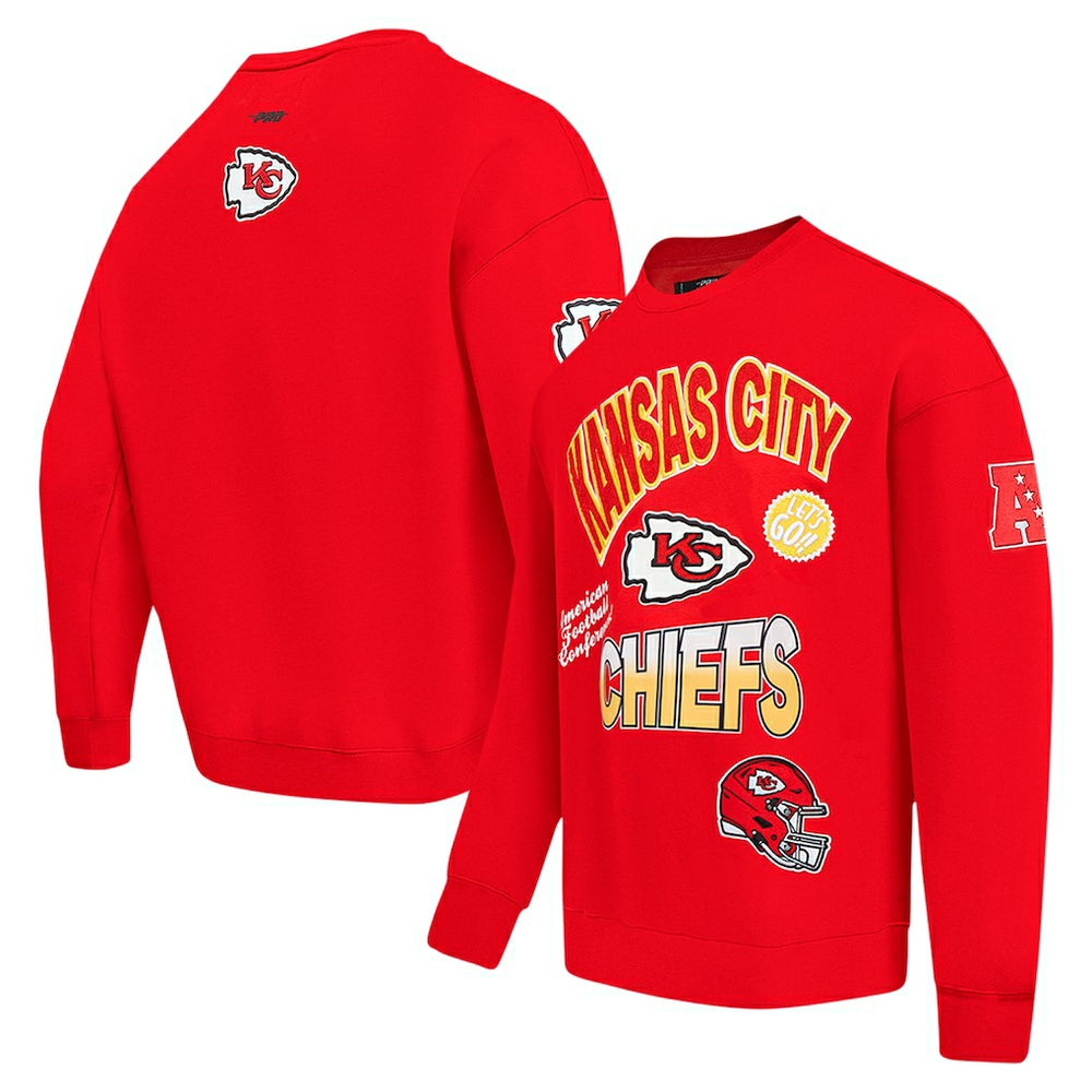 Pro Standard Turn It Up Drop Shoulder Pullover Sweatshirt - Kansas City Chiefs Pullover