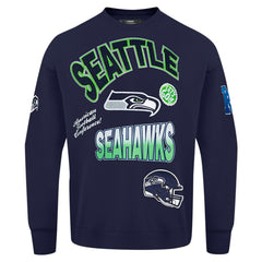 Pro Standard Turn It Up Drop Shoulder Pullover Sweatshirt - Seattle Seahawks Pullover