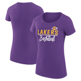 Los Angeles Lakers G-III 4Her by Carl Banks Women's Super-Slim Fit Lightweight Team Sport V-Neck T-Shirt