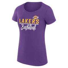 Los Angeles Lakers G-III 4Her by Carl Banks Women's Super-Slim Fit Lightweight Team Sport V-Neck T-Shirt