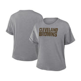 Women's Swing Pass Tri-Blend Boxy T-Shirt - Cleveland Browns T-shirts