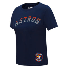 Navy Houston Astros Pro Standard Women's Rhinestone Slim Fit T-Shirt