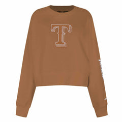 Brown Texas Rangers Pro Standard Women's Paint The City Pullover Cropped Sweatshirt