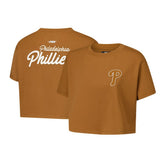 Brown Philadelphia Phillies Pro Standard Women's Paint The City Cropped Boxy T-Shirt