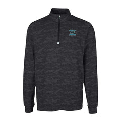 Cutter & Buck Traverse Camo Print Stretch DryTec Quarter-Zip Top - Carolina Panthers Tops