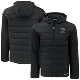 Cutter & Buck Evoke Hybrid Eco Softshell Recycled Full-Zip Hoodie Jacket - Carolina Panthers Hoodies