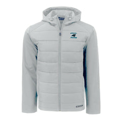 Cutter & Buck Evoke Hybrid Eco Softshell Recycled Full-Zip Hoodie Jacket - Carolina Panthers Hoodies