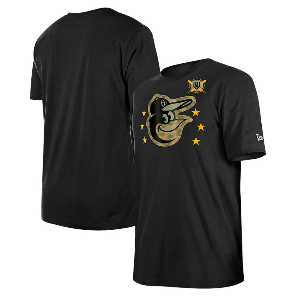 Black Baltimore Orioles New Era 2024 Armed Forces Day T-Shirt