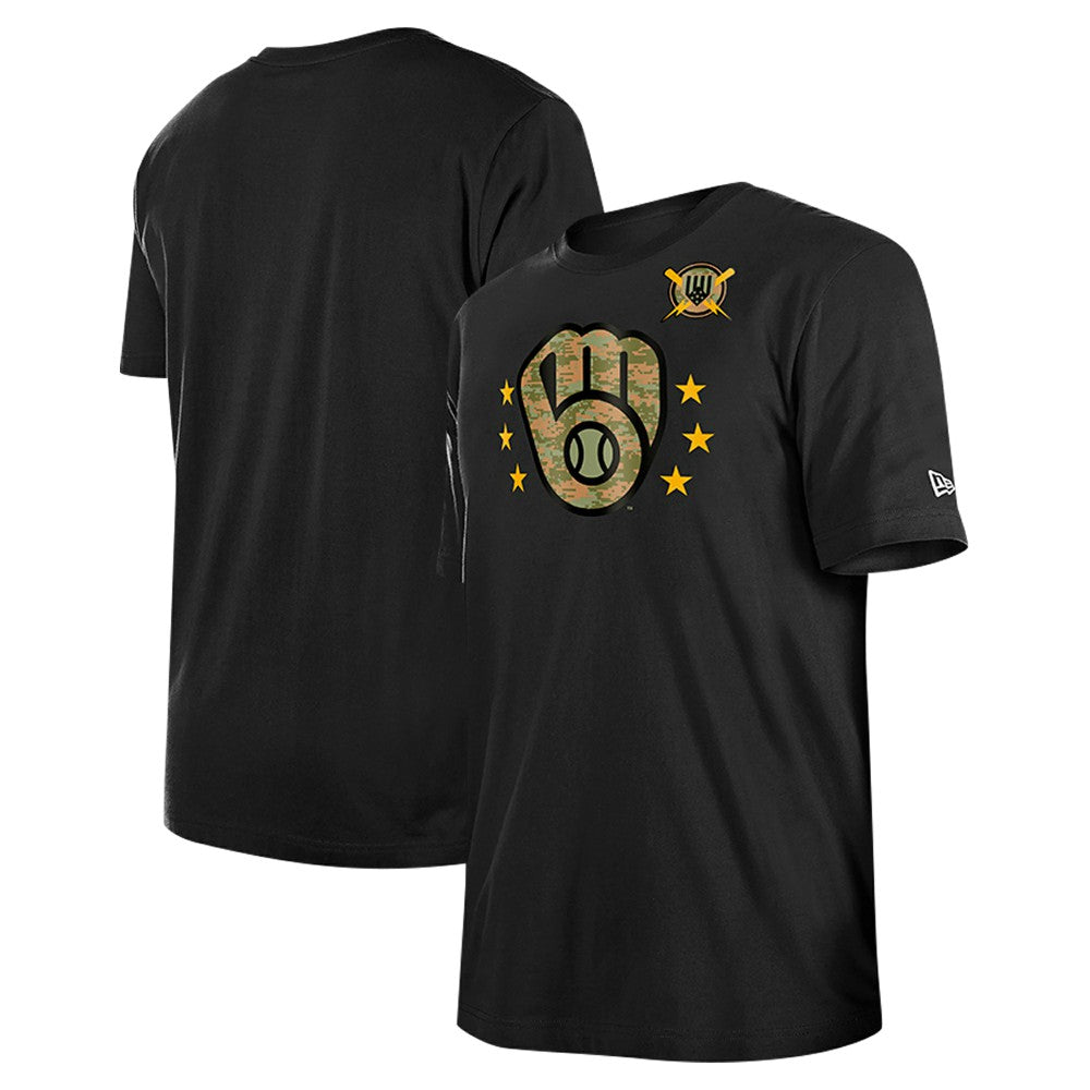 Black Milwaukee Brewers New Era 2024 Armed Forces Day T-Shirt