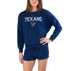 Concepts Sport Women's Gather Long Sleeve Top & Shorts Set - Houston Texans Tops
