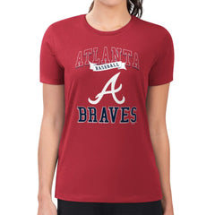 Red Atlanta Braves G-III 4Her by Carl Banks Women's Super-Slim Fit Lightweight Team Logo Graphic T-Shirt