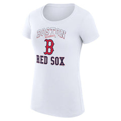 White Boston Red Sox G-III 4Her by Carl Banks Women's Super-Slim Fit Lightweight Team Logo Graphic T-Shirt