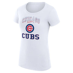 White Chicago Cubs G-III 4Her by Carl Banks Women's Super-Slim Fit Lightweight Team Logo Graphic T-Shirt