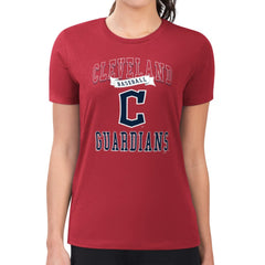 Red Cleveland Guardians G-III 4Her by Carl Banks Women's Super-Slim Fit Lightweight Team Logo Graphic T-Shirt