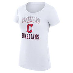 White Cleveland Guardians G-III 4Her by Carl Banks Women's Super-Slim Fit Lightweight Team Logo Graphic T-Shirt