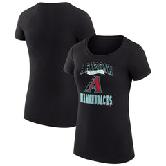 Black Arizona Diamondbacks G-III 4Her by Carl Banks Women's Super-Slim Fit Lightweight Team Logo Graphic T-Shirt