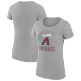 Heather Gray Arizona Diamondbacks G-III 4Her by Carl Banks Women's Super-Slim Fit Lightweight Team Logo Graphic T-Shirt
