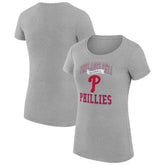 Heather Gray Philadelphia Phillies G-III 4Her by Carl Banks Women's Super-Slim Fit Lightweight Team Logo Graphic T-Shirt