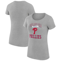 Heather Gray Philadelphia Phillies G-III 4Her by Carl Banks Women's Super-Slim Fit Lightweight Team Logo Graphic T-Shirt