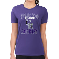Purple Colorado Rockies G-III 4Her by Carl Banks Women's Super-Slim Fit Lightweight Team Logo Graphic T-Shirt