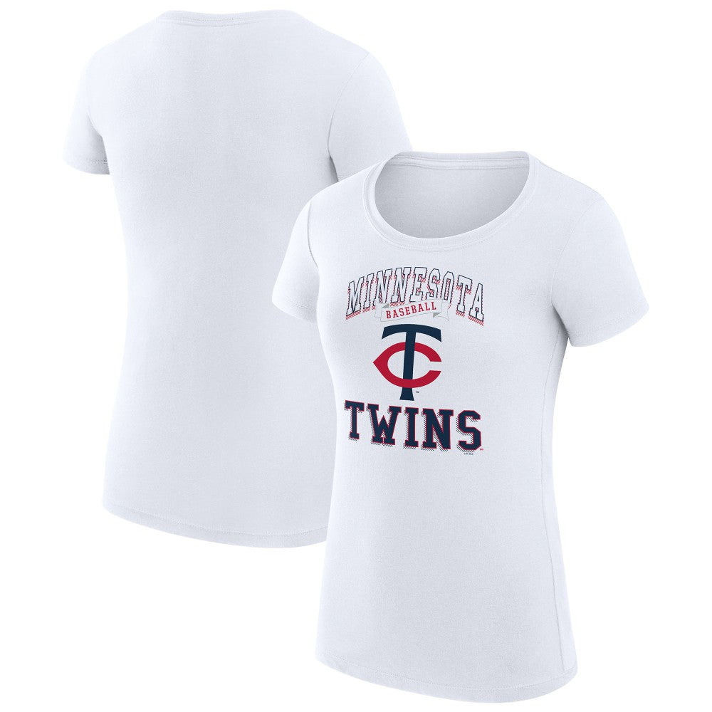 White Minnesota Twins G-III 4Her by Carl Banks Women's Super-Slim Fit Lightweight Team Logo Graphic T-Shirt